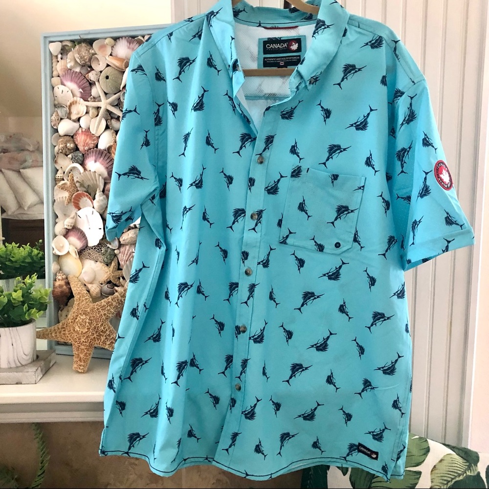 🌴🎉HP🎉 NWT Canada WeatherGear Cabo Marlin Fishing Shirt